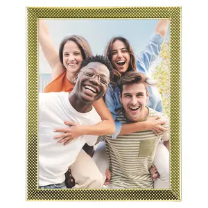 REGALWOVEN Simple Picture Frames, Metal Photo Frame with Real Glass, Display for Wedding Gift Home Tabletop Decor 8x10 Inch Inch Gold