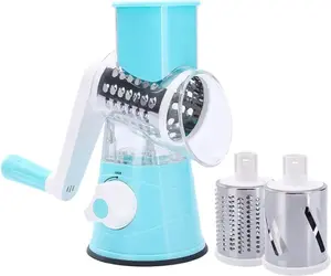 Premium Cheese Grater with Ergonomic Handle | Stainless Steel, Easy to Clean, Multi-Purpose Kitchen Tool | Ideal for grating cheese, vegetables, chocolate, and zesting fruits. (Blue)