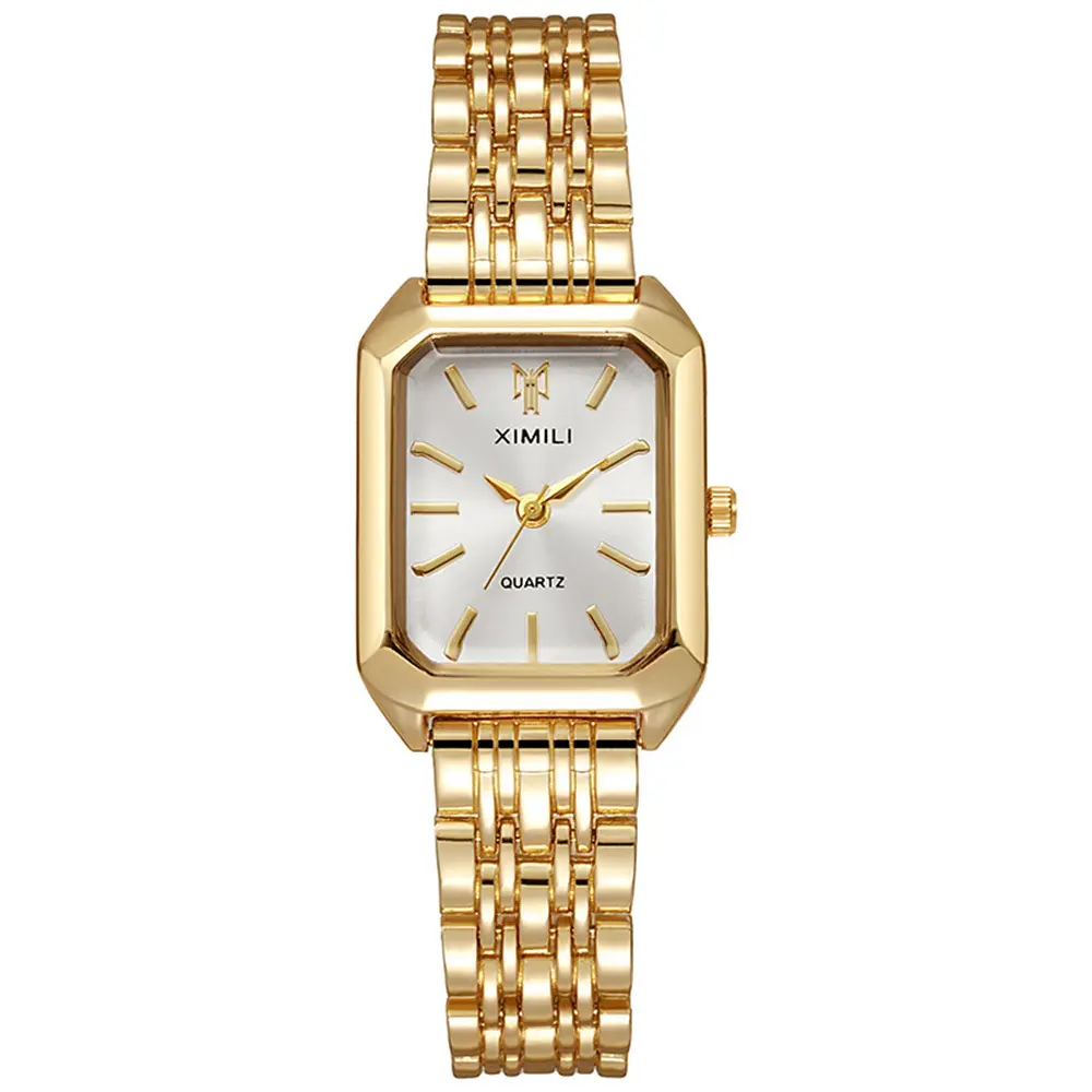 Luxury Ladies Fashion Quartz Watch Simple Scale Square Quality Women Watches Business Gift with Box & Adjuster