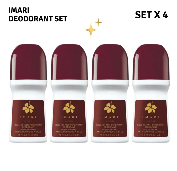 Avon Imari Roll-On Deodorant Set | 4-Pack Long-Lasting Fresh Protection for Women