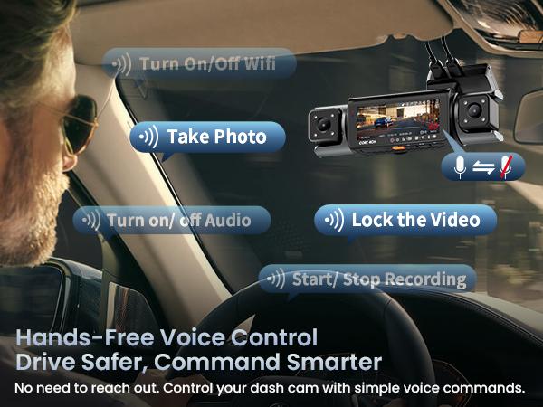 IIWEY C4-pro 4 Channel Dash Cam 360° View, STARVIS 2 Front 2.7K Rear 2K Inside 1080P x2, 8IR LEDs Night Vision 3.0, PlateTag AI for Plate Clarity, 5GHz WiFi GPS, Voice Control, 24/7 Parking Mode, For Free 128GB Card