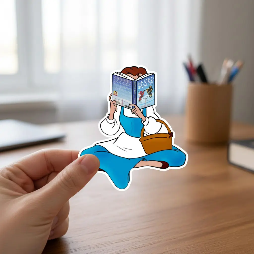 Princess Reading Hockey Boys Sticker, Heated Rivalry Inspired Sticker, Funny Book Lover Sticker, Romance Hockey Movie Fans Gift, Kindle Stickers