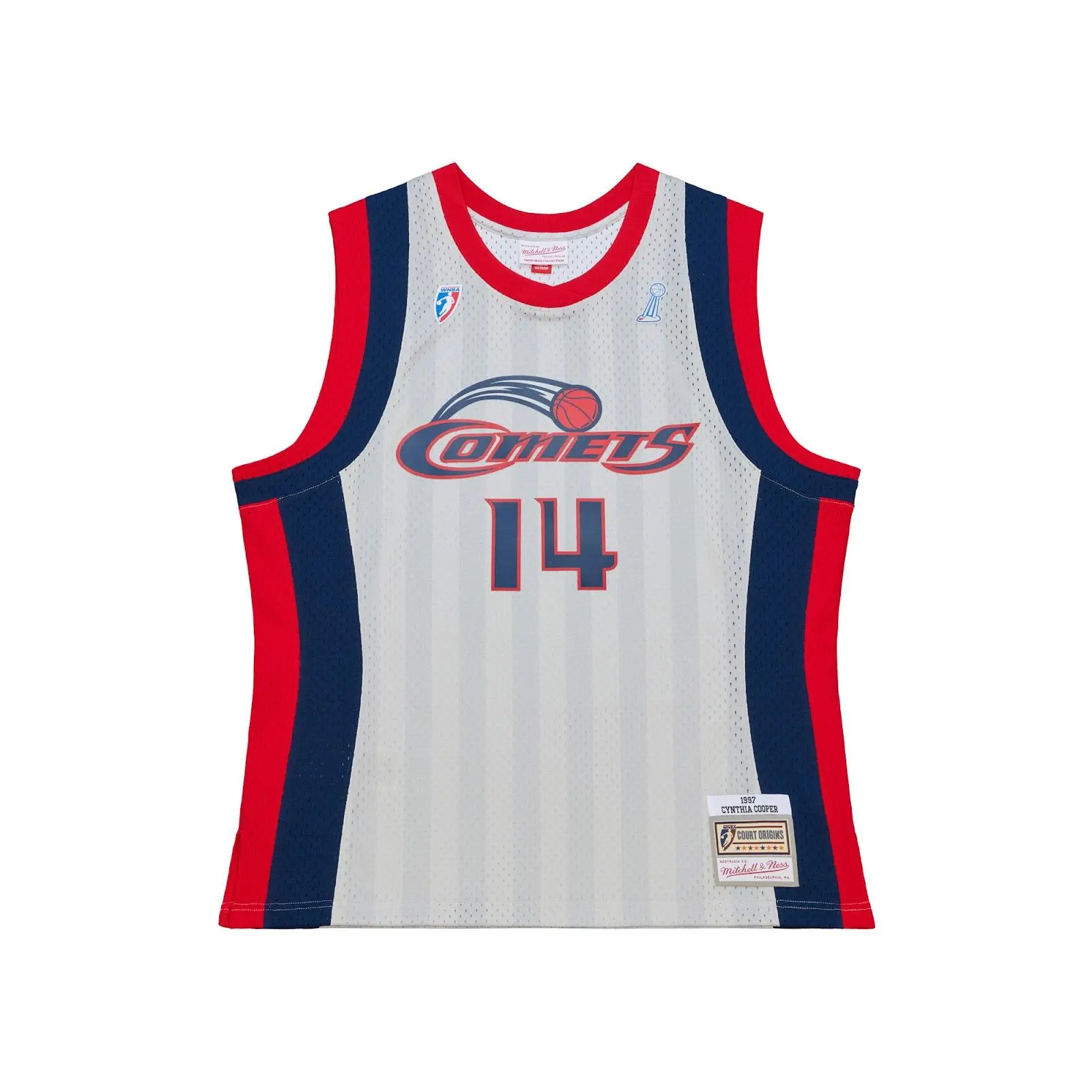 Cynthia Cooper Houston Comets 1997 Silver Swingman Jersey WNBA Throwback Basketball Fan Gear Mitchell & Ness