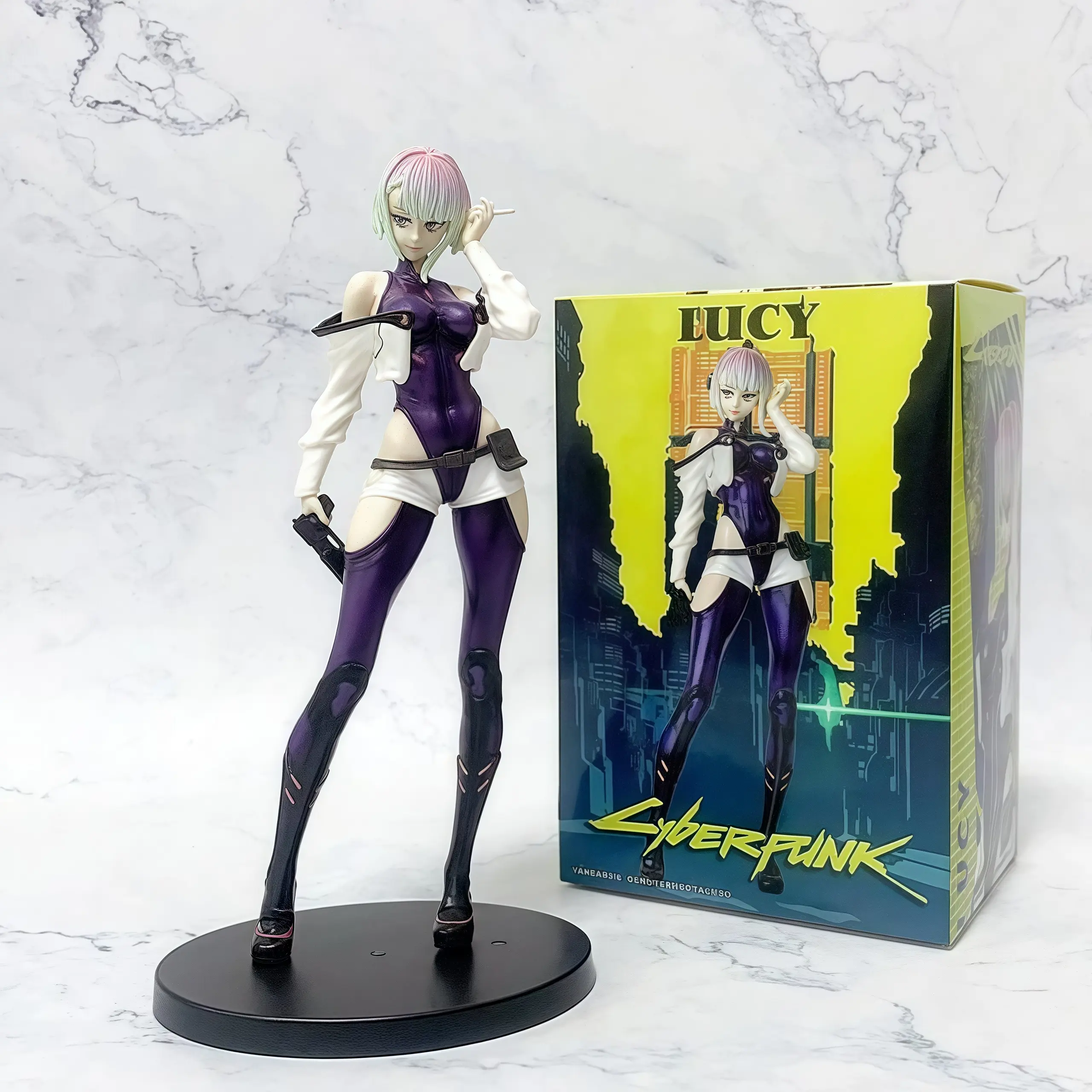 Cyberpunk edge runner edge walker Lucy hand-made cyber wanderer desktop ornaments model doll Owen with Baby Raptor Funko Pop!