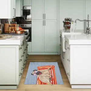 Lush Decor FrontPorch Indoor/Outdoor Hand Tufted Durable Area Rug - Contemporary Coastal Ocean multicolor  (Pool Party Pug)