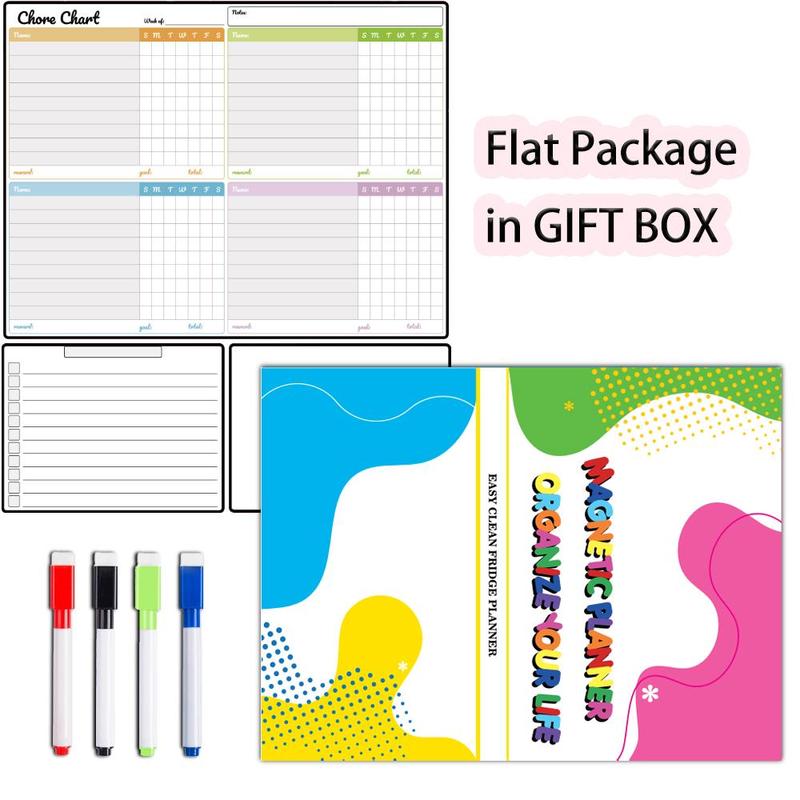 Chore Chart & 2 Counts Dry Erase Board, 1 Set Magnetic Chore List Board, Shopping List Board, Wall Planner, Home & Office Presentation Supplies