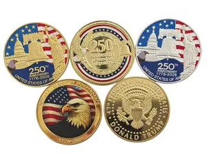 5PCS 250th US Anniversary Commemorative Coin Set Honor 250 Years of American Independence 1776-2026 Limited Edition Historical Collectible Gift