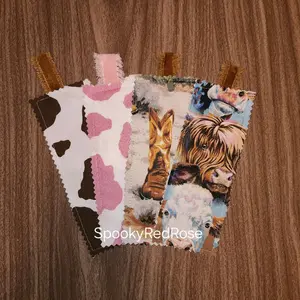 western era cloth bookmark higland cow print