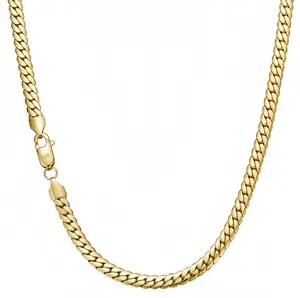 14K Gold Cuban Chain Necklace—6mm, 8mm Water-Resistant, Tangle-Free, Fade-Resistant Necklace for Men and Women | The Perfect Gift for Him, Also an Ideal Choice for Couples Buy two necklaces and receive a matching 14K bracelet