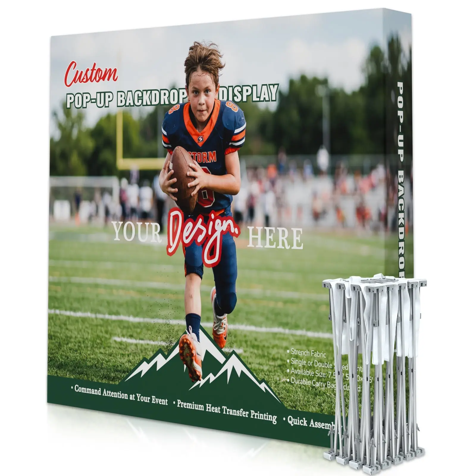 7.5x7.5 FT/7.5x10 FT Pop Up Backdrop Display