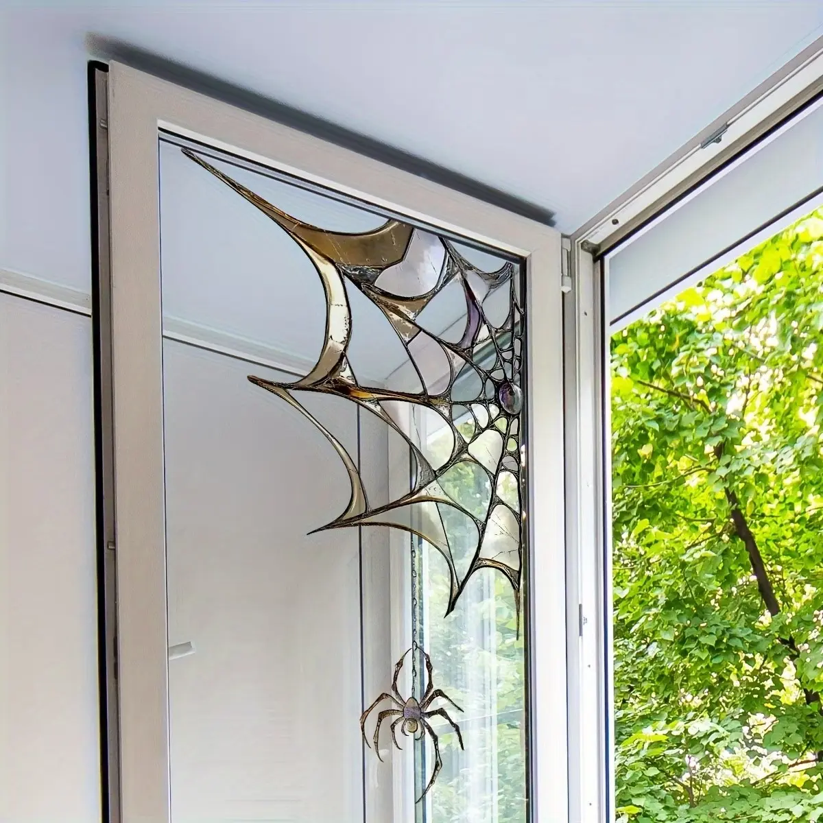 Halloween Spider Web Static Glass Sticker, Double-Sided Visible, 20 Lines, Self-Adhesive Decorative Sticker, Suitable for Home Windows, Vinyl Stickers, Decorative Decal, Decoration Sticker