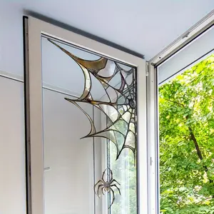 Halloween Spider Web Static Glass Sticker, Double-Sided Visible, 20 Lines, Self-Adhesive Decorative Sticker, Suitable for Home Windows