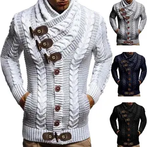 Autumn Winter turtleneck sweater men new casual solid knitted cardigan men fullsleeve slim mens oversized sweaters coat men