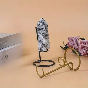 Classic Pedestal Stand for Crystal Column Display, Religious Theme Boho Base Holder for Energy Stone Hexagonal Pillars, Home Decor Accessory, Ornaments