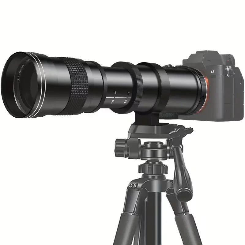 420-800mm F8.3 Manual Focus Telephoto Zoom Camera Lens for Nikon F Mount DSLR Cameras, Adjustable Accurate Focus Control, Camera Lenses Compatible with Nikon F DSLR Systems