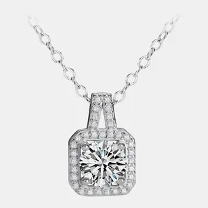 【20】925 Sterling Silver Synthetic Moissanite Necklace