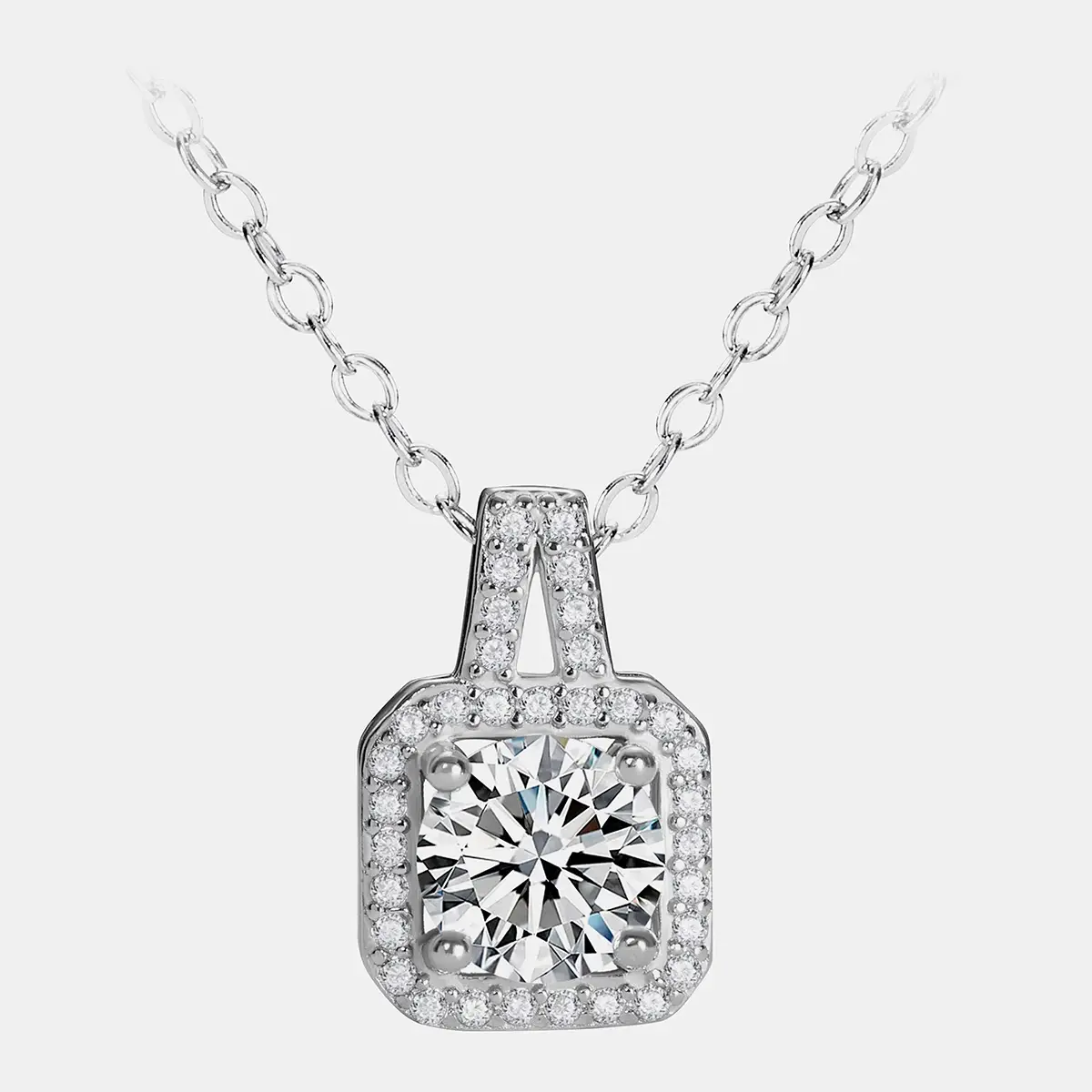 【20】1CT Synthetic Moissanite Necklace – Elegant Jewelry for Women, Ideal for Daily Wear, Special Occasions