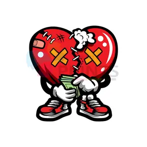 Broken Hearted  DTF Transfer Sheet