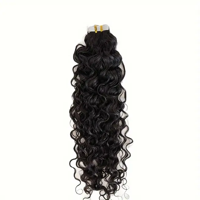 "Wholesale 100% Virgin Human Hair Tape In Extensions, Curly Wave 20pcs 30g, Natural Color Seamless Skin Weft, Invisible Reusable Strong Adhesive, No Tangle No Shedding, Thick Soft 12-28 Inch Hair for Women Daily Party & Carnival Use "	