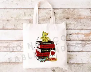 Dragon Bookstack Book Inspired Tote Bag