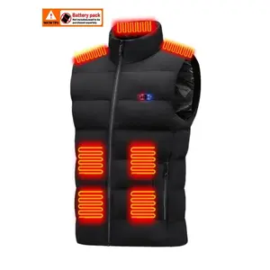 Battery free USB smart heating vest, adjustable temperature, 17 heating modules, casual fit design, suitable for autumn and winter wear