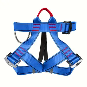 [Adjustable Safety Gear] Durable Climbing Harness for Men and Women - Adjustable Mountaineering, Rock Climbing, and Rappelling Safety Gear with Sturdy Iron Build and Wide Half Strap