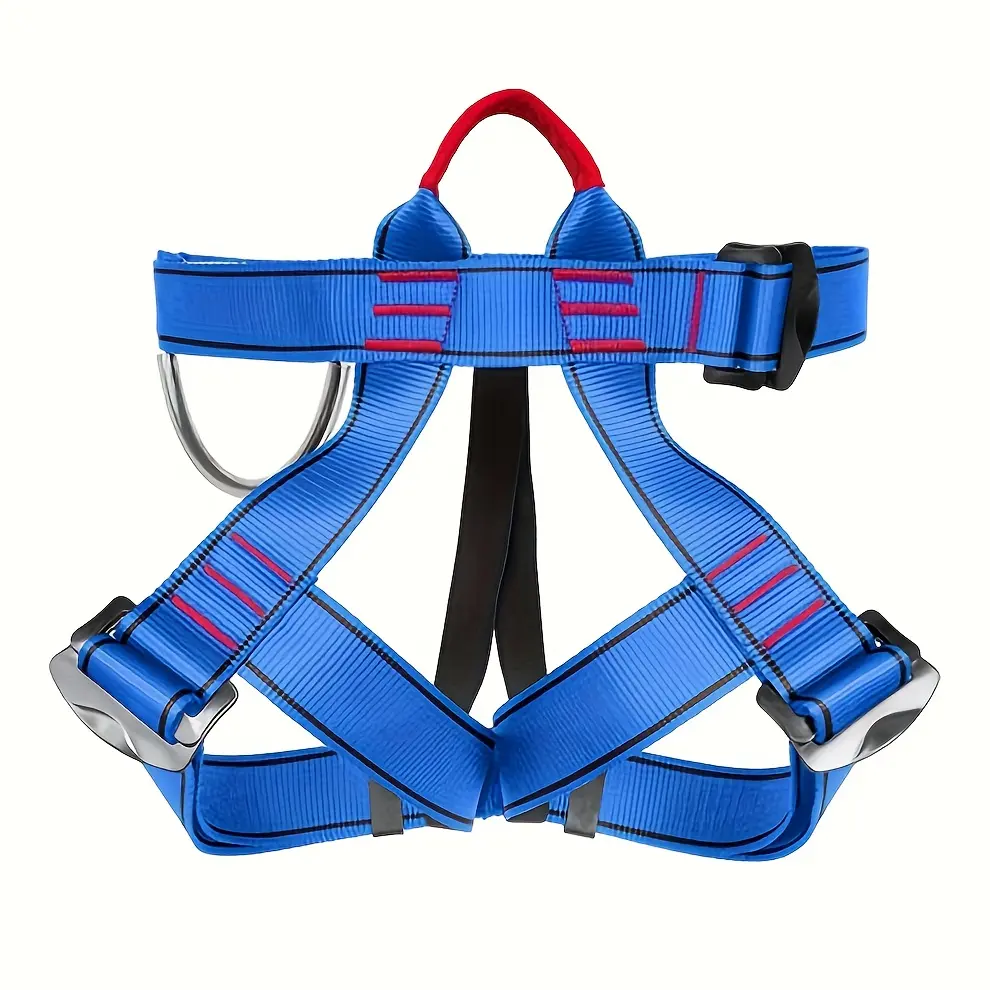 Heavy-Duty Nylon Climbing Harness, Adjustable Unisex Design with Wide Straps and Iron Buckles for Rock Climbing and Mountaineering