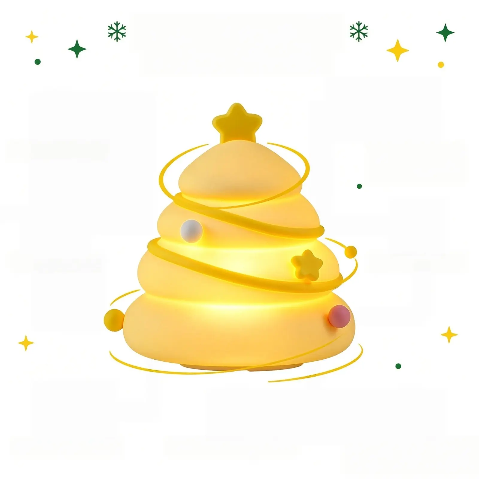 LED Night Light, 3 Level Dimmable Nursery Nightlight,Cute Lamps Silicone Squishy Xmas Tree,Rechargeable Bedside Touch Lamp for Gifts for Women/Men Breastfeeding Toddler Baby Kids Decor