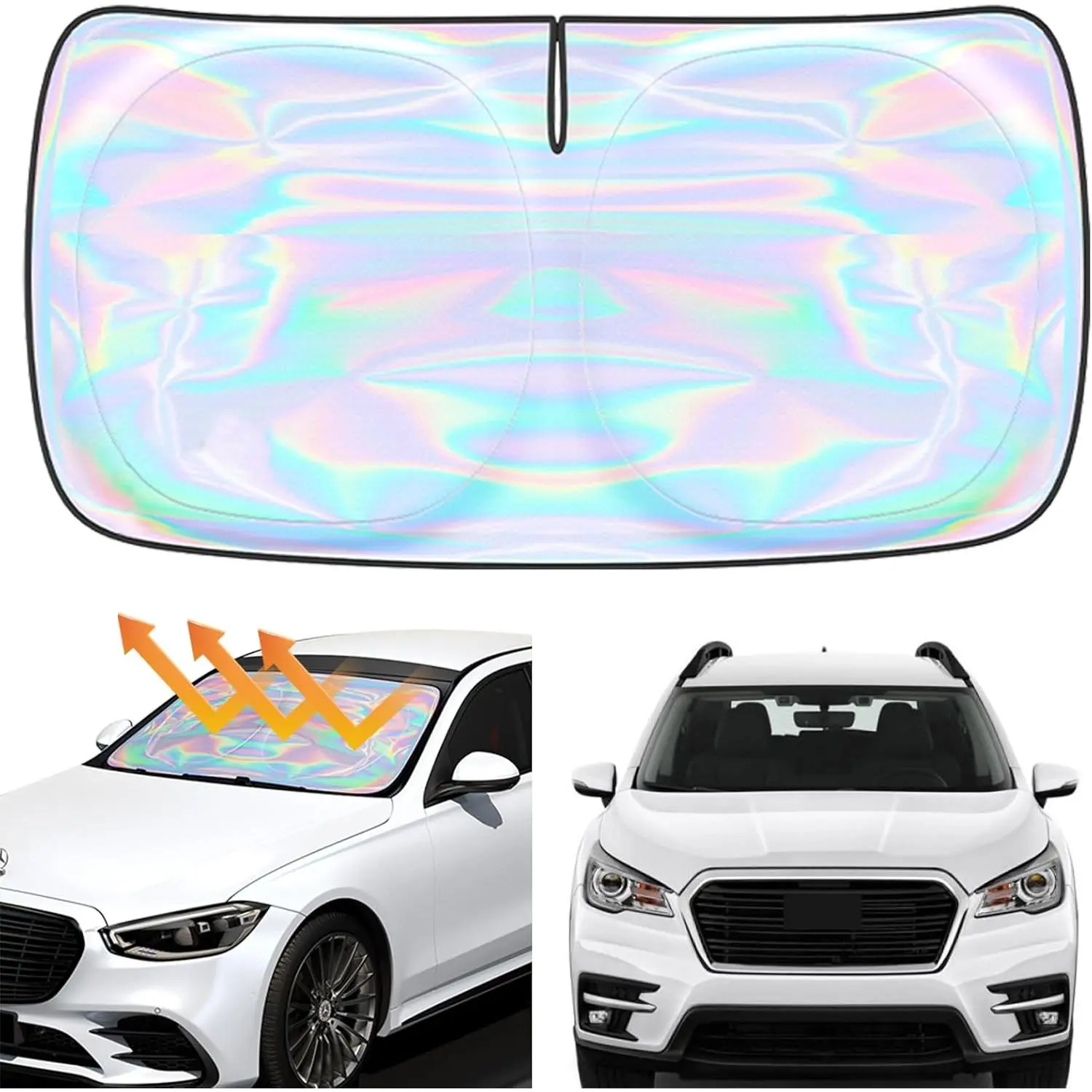 Windshield Sun Shade for Subaru Ascent 2019-2025 2026-4 Layers Sunshade Compatible with Subaru Ascent Foldable Front Window Sunshade Sun Visor Protector Block UV Rays Keep Your Car Cooler
