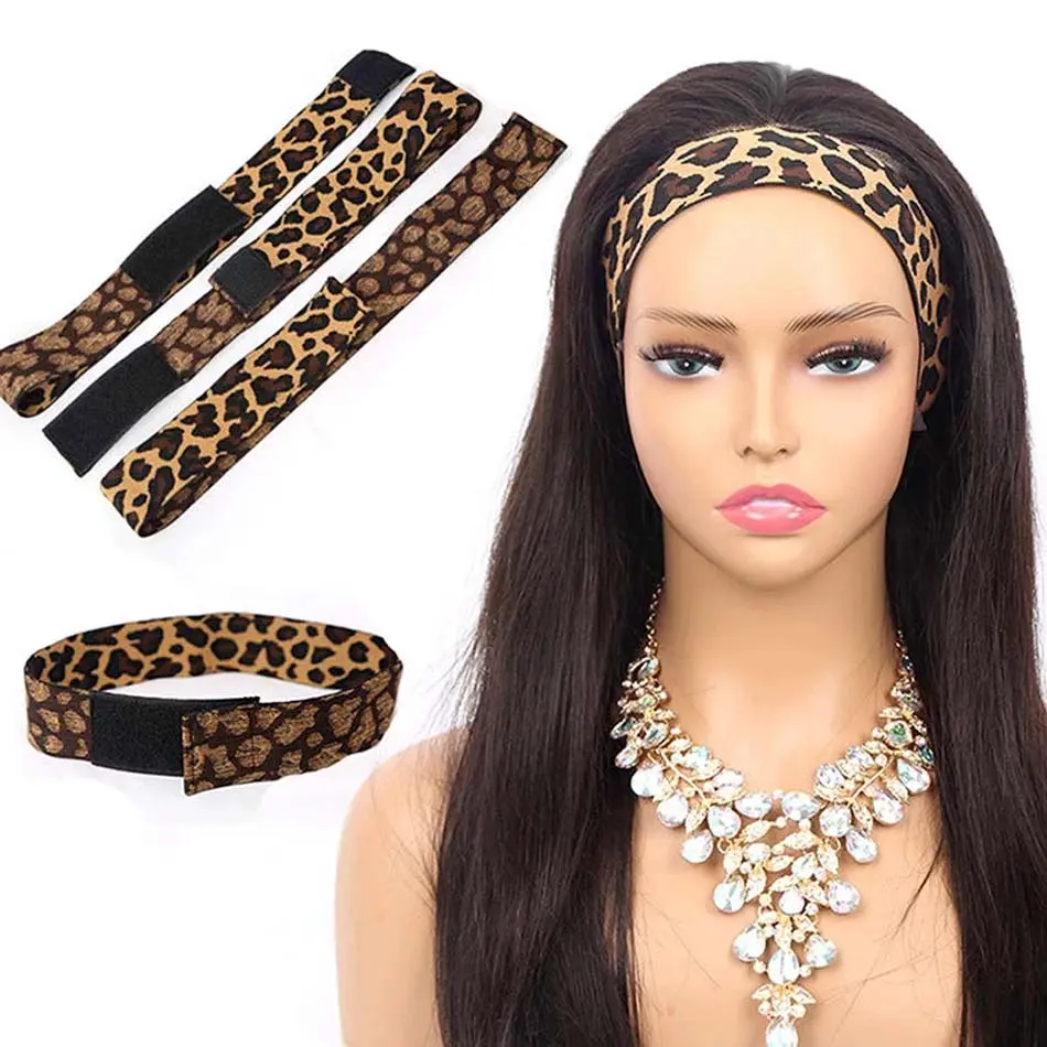 Orange Leopard Print Pattern 4PCS Lace Melting Band Elastic Bands for Wig Edges Adjustable Edge Wrap to Lay Edges Lace Melting Band for Baby Hair Wig Melt Bands Lace Band Wig Accessories