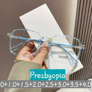 Large Square Ladies Reading Glasses Unisex Anti-blue Light Computer Eyewear Men Women Luxury Heart Design Presbyopia 0 To +4.0