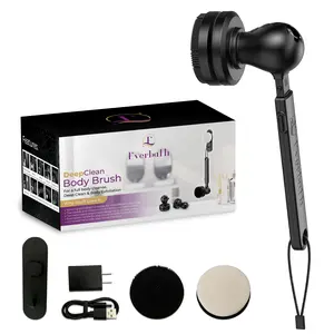 Everbath - Smart Electric Shower Brush – Waterproof, LED Display, Adjustable Spin & Vibration Modes, Extendable Arm, Anti-Slip Design, Type-C Port, 2 Brush Heads,15 Showers Per Charge, Hanger & Charger