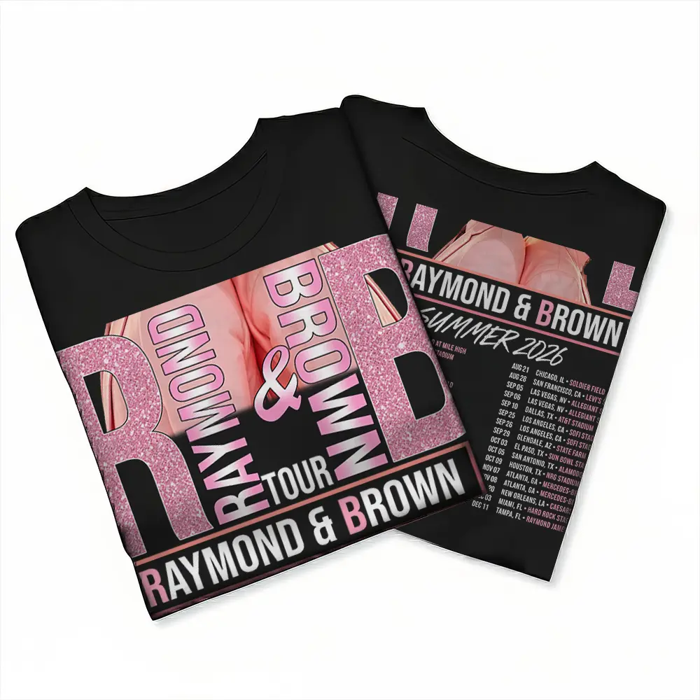 R&B Summer 2026 Concert Graphic Tee, Pink Glitter Music Fan Culture Shirt, Viral Tour Aesthetic Apparel, Fashion Cotton, Full Colors, Full Sizes, For Men, For Women