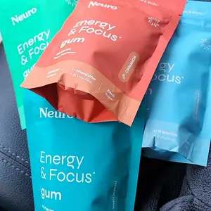 Best Seller Quad - Energy & Focus Caffeine Gum - Multi Flavor (4-Bulk Pouches)