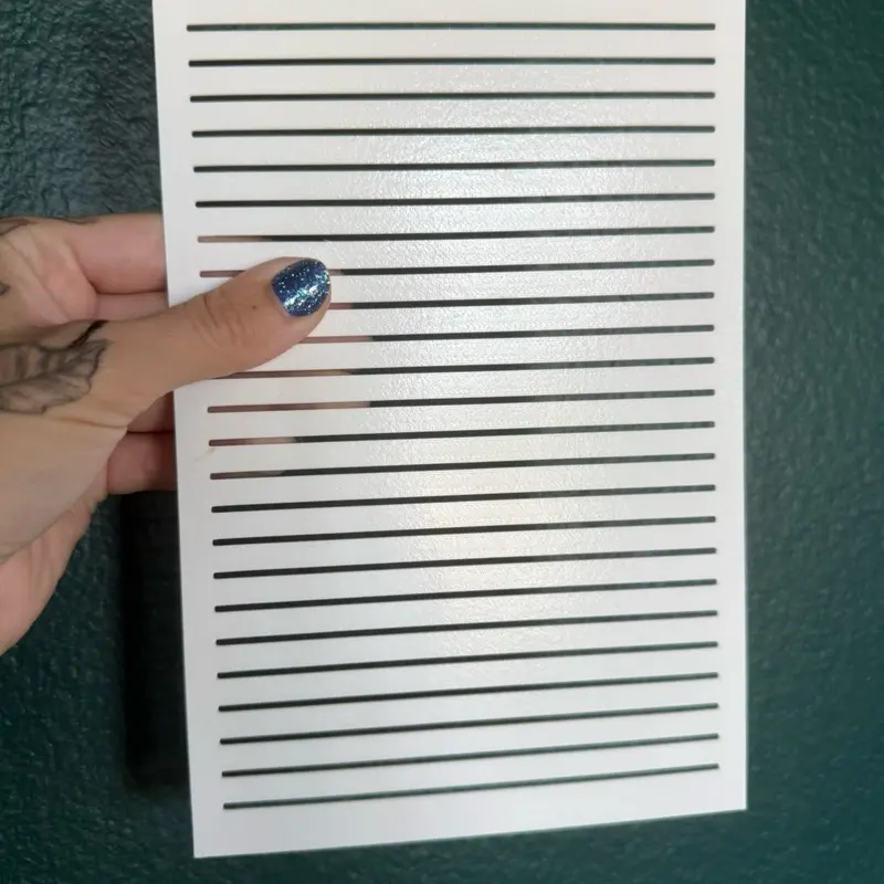 Line stencil for journals - roughly 5”x8” - 21 lines