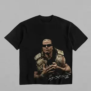 [ 🎉 Sale Up To 50%] Shawn Michaels Signature Heavy Cotton Shirt WWE Tshirt HBK Wrestling Mr. WrestleMania Fan Apparel Menswear Direct-to-garment Breathable Printing, Casual, Soft, Graphic Tee, Streetwear, Vintage, Unisex
