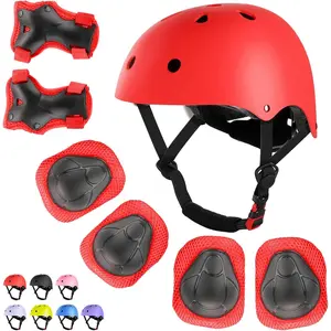 WayEee Kids Bike Helmet Set Skateboard Knee Pads, Helmet Pad Set Protective Gear Set Adjustable for Girls Kids 3-14 Helmet Elbow Pads Wrist Guards for Sport Cycling Bike Roller Skating Scooter