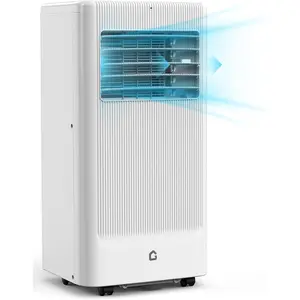 White 8000 BTU Portable Air Conditioner  3 in 1 Portable Air Conditioner for Rooms with Dehumidifier and Fan  Room Air Conditioner Cools 350 Square Feet  Remote Control  Auto Oscillating