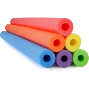 6 Pack 52'' x 2.5'' Hollow Foam Pool Noodles Bulk, Extra Dense Durable Buoyant Multi-Purpose Foam Tubes for Swimming and Adults' Craft DIY Projects