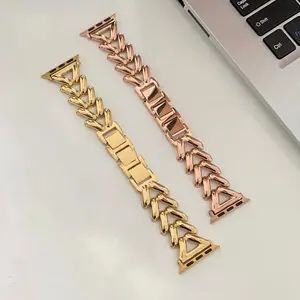 Fashion Watch Band, Watch Straps, 1 Count Stainless Steel Bracelet for Apple Watch Series 10 9 8 7 6 5 4, Slim Wristband for iWatch 38mm 42mm, Accessories