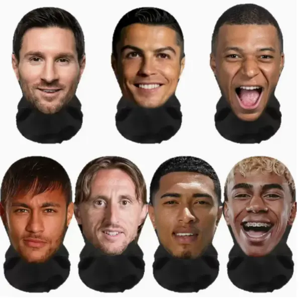Funny Realistic Football Star 3D Printed Balaclava Mask, Soccer Player Full Face Cover Halloween Cosplay Party Prank Mask
