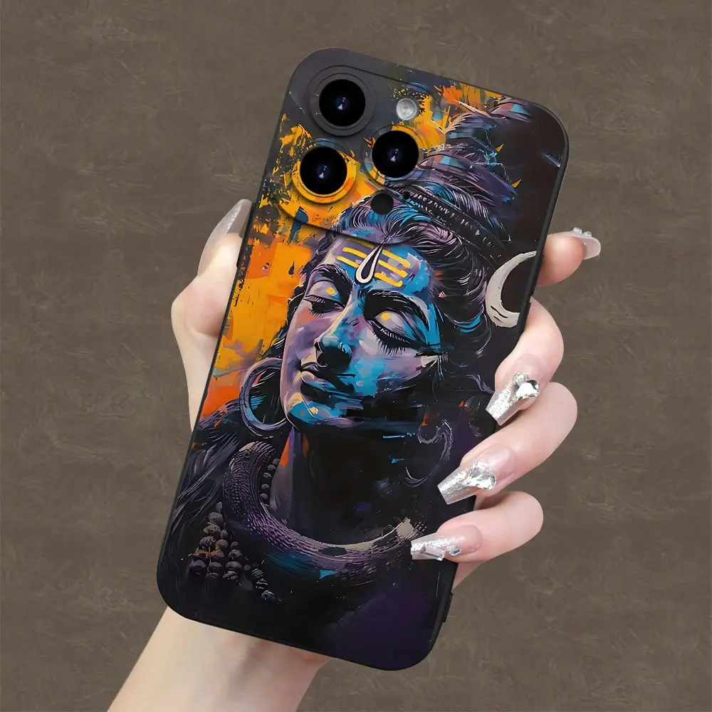 Main elements: Colorful artistic depiction of Lord Shiva. Hot - selling creative patterns, new angel eye mobile phone case, fun, simple and fashionable personality trend for men and women suitable for iPhone mobile phone case11/12/13/14/15/16/ 16E/16
