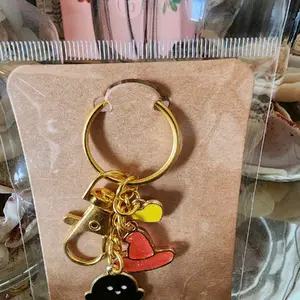 Halloween Charms Keychains - Swivel Snap Hook and Split Key Ring - Ghost Cat Witch Hat Enamel Charms Keychain
