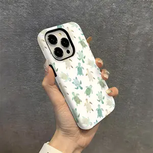 One Piece of a Green Sea Turtle Design Two-In-One Film Case That Is Tough And Dual-Layered, Providing Durability And Drop Protection for Various for iphone Models Including 17, 16, 15, 14, 13, 12, 11, 8, 7, X, XS. an Ideal Gift for Friends, Family