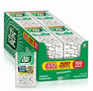 Tic Tac Freshmints, On-the-Go Breath Mints, Pocket-Sized Mints, 100 pieces, Bulk 12 Pack, 1.7 oz Each