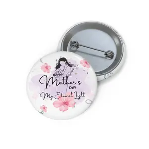 Custom Pin Buttons for Mother's Day, Floral Design, Gift for Mom, Button Badge, Mother's Day Celebrations, Unique Brooch