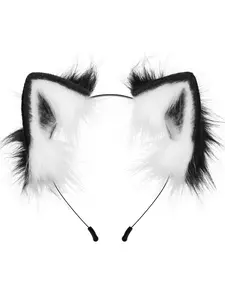 Handmade Custom Fox Ear Hairband, Cute Cosplay Halloween Cat Ear Headpiece, All-Seasons Accessory, Plain Style, No Ca Prop
