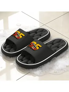 Lightning McQueen 95 Themed Hollow-Out Slippers for Adults, Breathable Clog Sandals with Non-Slip Sole for Summer Outdoor Wear, Cute Cartoon Anime Peripheral Shoes, Unisex Soft Sole Slides for Home