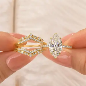 Maxine 2.5ct Insert Marquise Cut 2PC Engagement Ring Set,5A Cubic Zirconia Bridal Ring Set,Women's Ring Jewelry,Wedding Ring Set for Daily,Travel,Proposal,Birthday,Anniversary, Bridal Set
