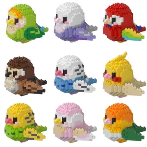 Mini Building Blocks Animals Bird Parrot & Peony Series, Desktop Decoration, Educational DIY Assembly Bricks Toy for Kids 6-8 Years & Adults, Gifts for Boys & Girls, Birthday Gift, Valentine's Day Gift, Back to School Gift & Prize